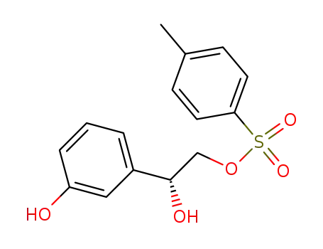 Molecular Structure of 603983-67-1 (1,2-Ethanediol, 1-(3-hydroxyphenyl)-, 2-(4-methylbenzenesulfonate),
(1R)-)