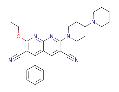 3,6-dicyano-2-ethoxy-4-phenyl-7-(4-piperidylpiperidino)-1,8-naphthyridine