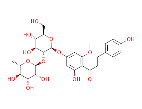 1-{4-[(2S,3R,4S,5S,6R)-4,5-Dihydroxy-6-hydroxymethyl-3-((2S,3R,4R,5R,6S)-3,4,5-trihydroxy-6-methyl-tetrahydro-pyran-2-yloxy)-tetrahydro-pyran-2-yloxy]-2-hydroxy-6-methoxy-phenyl}-3-(4-hydroxy-phenyl)-propan-1-one