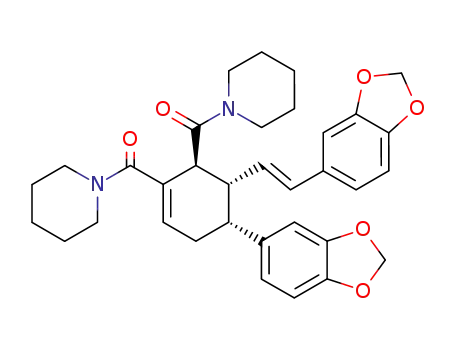 [(1S,5R,6R)-5-Benzo[1,3]dioxol-5-yl-6-((E)-2-benzo[1,3]dioxol-5-yl-vinyl)-2-(piperidine-1-carbonyl)-cyclohex-2-enyl]-piperidin-1-yl-methanone