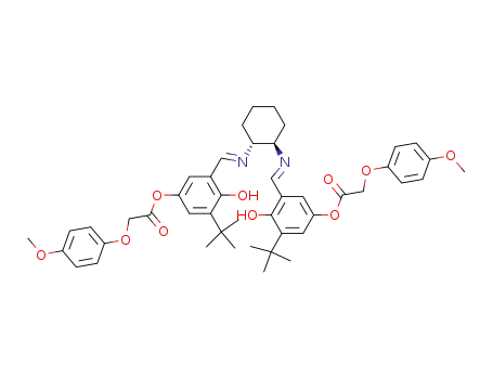 (4-Methoxy-phenoxy)-acetic acid 3-tert-butyl-5-[((E)-(1R,2R)-2-{[1-{3-tert-butyl-2-hydroxy-5-[2-(4-methoxy-phenoxy)-acetoxy]-phenyl}-meth-(E)-ylidene]-amino}-cyclohexylimino)-methyl]-4-hydroxy-phenyl ester
