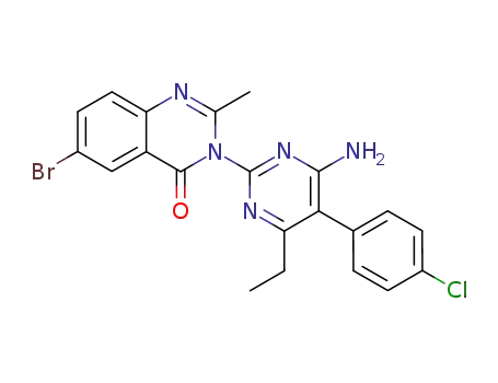 3-[4-amino-5-(4-chloro-phenyl)-6-ethyl-pyrimidin-2-yl]-6-bromo-2-methyl-3H-quinazolin-4-one