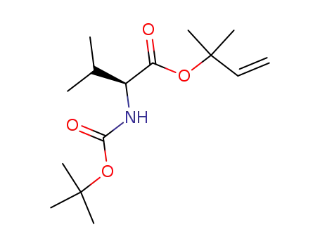 Molecular Structure of 851714-00-6 (L-Valine, N-[(1,1-dimethylethoxy)carbonyl]-, 1,1-dimethyl-2-propenyl
ester)