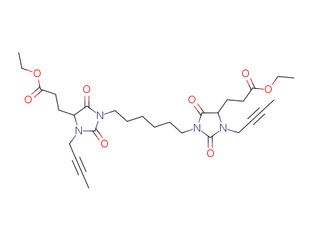 3-(3-but-2-ynyl-1-{6-[3-but-2-ynyl-4-(2-ethoxycarbonyl-ethyl)-2,5-dioxo-imidazolidin-1-yl]hexyl}-2,5-dioxo-imidazolidin-4-yl)propionic acid ethyl ester