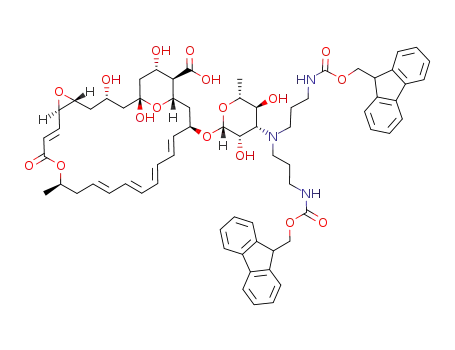 22-(4-{bis-[3-(9H-fluoren-9-ylmethoxycarbonylamino)-propyl]-amino}-3,5-dihydroxy-6-methyl-tetrahydro-pyran-2-yloxy)-1,3,26-trihydroxy-12-methyl-10-oxo-6,11,28-trioxa-tricyclo[22.3.1.05,7]octacosa-8,14,16,18,20-pentaene-25-carboxylic acid