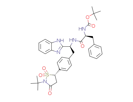 tert-butyl (1S)-2-[((1S)-1-(1H-benzimidazol-2-yl)-2-4-[(5S)-2-tert-butyl-1,1-dioxido-3-oxoisothiazolidin-5-yl]phenylethyl)amino]-1-benzyl-2-oxoethylcarbamate