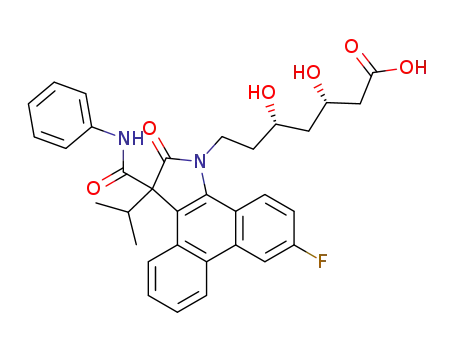 7-(9-fluoro-3-isopropyl-2-oxo-3-phenylcarbamoyl-2,3-dihydro-dibenzo[e,g]indol-1-yl)-3,5-dihydroxy-heptanoic acid