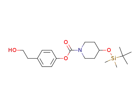 4-(tert-butyldimethylsilanyloxy)piperidine-1-carboxylic acid 4-(2-hydroxyethyl)phenyl ester