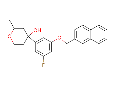 (2RS,4SR)-4-[5-fluoro-3-(naphth-2-ylmethoxy)phenyl]-4-hydroxy-2-methyltetrahydropyran