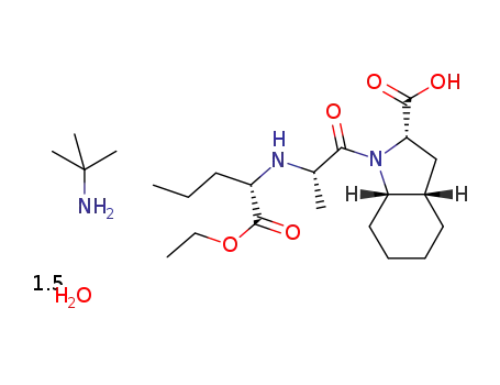 2-methylpropane-2-amine-(2S,3aS,7aS)-1-[(2S)-2-[(1S)-1-ethoxycarbonyl-butylamino]propanoyl]octahydro-1H-indole-2-carboxylate sesquihydrate
