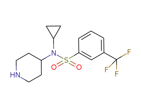Molecular Structure of 387350-79-0 (N-CYCLOPROPYL-N-PIPERIDIN-4-YL-3-(TRIFLUOROMETHYL)BENZENESULFONAMIDE)