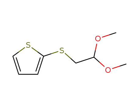 Molecular Structure of 98558-44-2 (Thiophene, 2-[(2,2-dimethoxyethyl)thio]-)