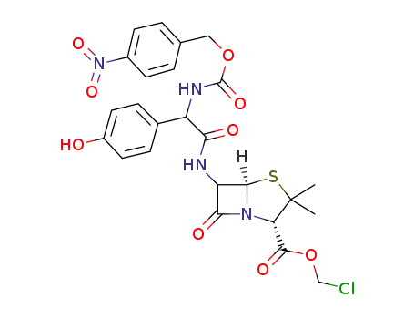 chloromethyl 6-(2-[4-nitrobenzyloxycarbonylamino]-2-[4-hydroxyphenyl]acetamido)penicillanate
