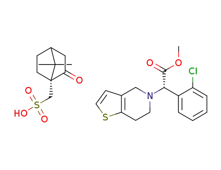 methyl-(S)-alpha-(2-chlorophenyl)-6,7-dihydro-thieno[3,2-c]pyridine-5(4H)-acetate camphor sulphonate