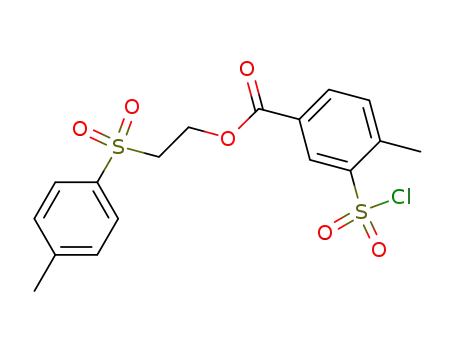 Molecular Structure of 651728-83-5 (Benzoic acid, 3-(chlorosulfonyl)-4-methyl-,
2-[(4-methylphenyl)sulfonyl]ethyl ester)
