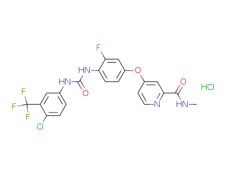 2-Pyridinecarboxamide, 4-[4-[[[[4-chloro-3-(trifluoromethyl)phenyl]amino]carbonyl]amino]-3-fluoro phenoxy]-N-methyl-, monohydrochloride