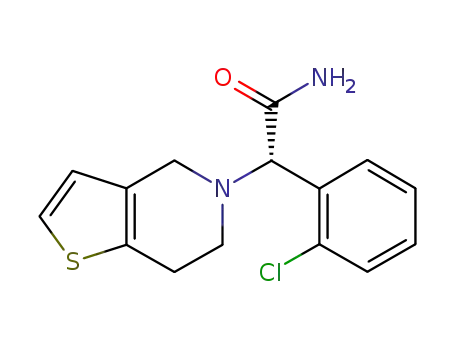 (+)-α-(4,5,6,7-tetrahydrothieno[3,2-c]-5-pyridyl)-α-2-chlorophenylacetamide