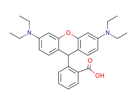 Molecular Structure of 4344-42-7 (2-(3,6-BIS-DIETHYLAMINO-9H-XANTHEN-9-YL)-BENZOIC ACID)