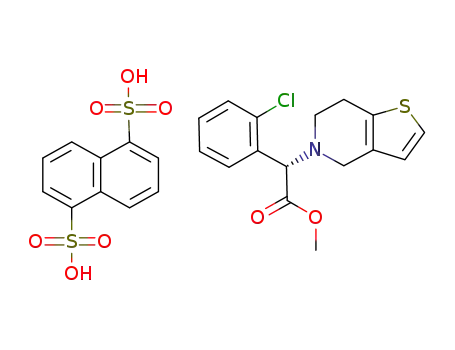 methyl (+)-(S)-α-(2-chlorophenyl)-6,7-dihydrothieno[3,2-C]pyridine-5(4H)-acetate naphthalene-1,5-disulfonate