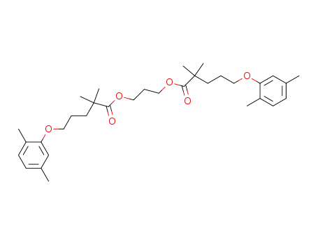 Molecular Structure of 139483-63-9 (Pentanoic acid, 5-(2,5-dimethylphenoxy)-2,2-dimethyl-, 1,3-propanediyl
ester)
