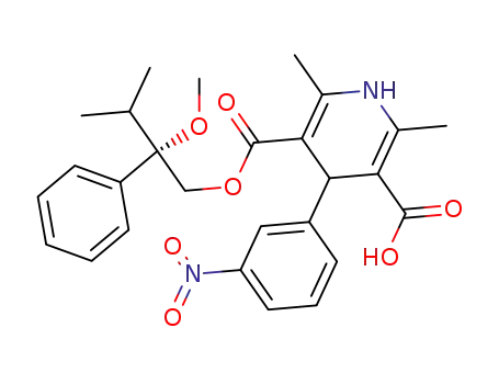 (+)-1,4-dihydro-2,6-dimethyl-4-(3'-nitrophenyl)-pyridine-3,5-dicarboxylic acid isopropyl-2(S)-methoxy-2-phenylethyl ester