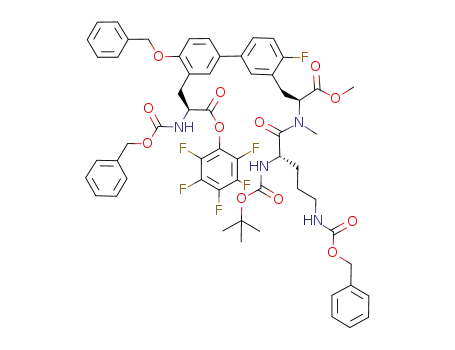 pentafluorophenyl (2S)-3-(4-benzyloxy-3'-{(2S)-2-[{(2S)-5-benzyloxycarbonylamino-2-tert-butoxycarbonylamino-pentanoyl}-(methyl)-amino]-3-methoxy-3-oxo-propyl}-4'-fluoro-biphenyl-3-yl)-2-benzyloxycarbonylamino-propanoate