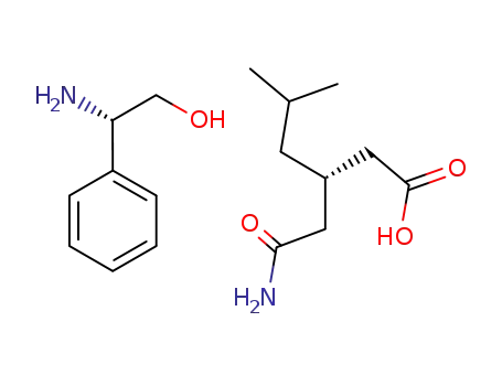 (S)-(+)-phenylglycinol salt of (S)-(+)-3-(carbamoylmethyl)-5-methylhexanoic acid