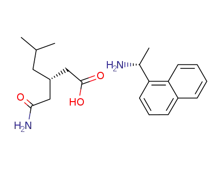 (R)-(+)-1-(1-naphthyl)ethylamine salt of (S)-(+)-3-(carbamoylmethyl)-5-methylhexanoic acid