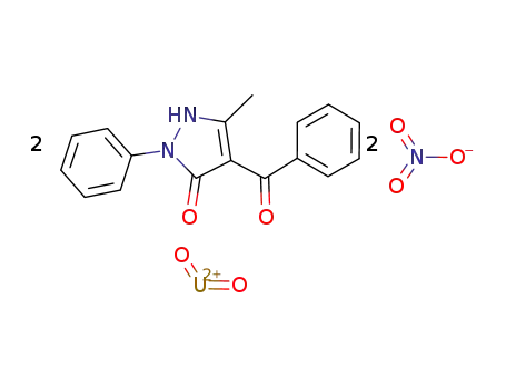 {UO2(4-benzoyl-3-methyl-1-phenylpyrazole-5-one)2(NO3)2}