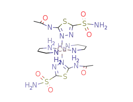 bis(5-acetamidato-1,3,4-thiadiazole-2-sulfonamide-N)bis(1,3-propanediamine)copper(II)