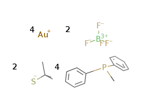tetrakis(methyldiphenylphosphane)bis(tert-butylthiolate)tetragold(I) tetrafluoroborate