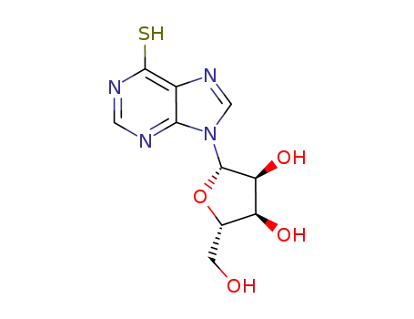 Molecular Structure of 15639-75-5 (6H-Purine-6-thione,1,9-dihydro-9-b-L-ribofuranosyl-)