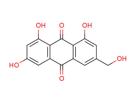 Molecular Structure of 481-73-2 (1,3,8-trihydroxy-6-hydroxymethylanthraquinone)