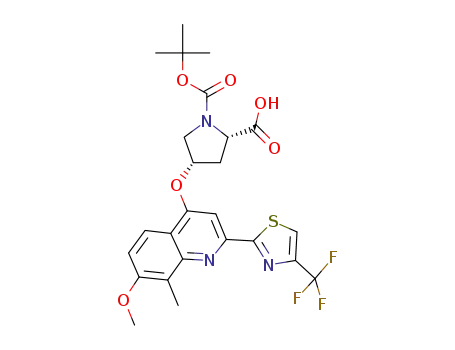 (2S,4S)-1-(tert-butoxycarbonyl)-4-(7-methoxy-8-methyl-2-(4-(trifluoromethyl)thiazol-2-yl)quinolin-4-yloxy)pyrrolidine-2-carboxylic acid
