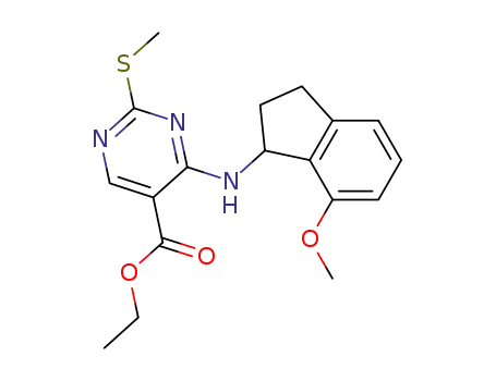 ethyl 4-(7-methoxy-2,3-dihydro-1H-inden-1ylamino)-2-(methylthio)pyrimidine-5-carboxylate