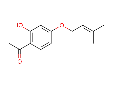 Molecular Structure of 24672-83-1 (1-[2-HYDROXY-4-(3-METHYL-BUT-2-ENYLOXY)-PHENYL]-ETHANONE)