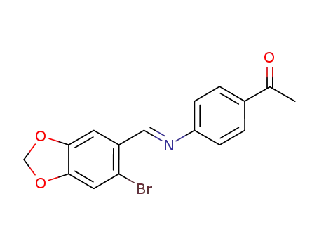 E-1-(4-((6-bromobenzo[d ][1,3]dioxol-5-yl)methyleneamino)-phenyl)ethanone