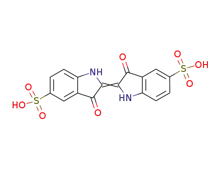 Molecular Structure of 483-20-5 (2-(1,3-dihydro-3-oxo-5-sulpho-2H-indol-2-ylidene)-3-oxoindoline-5-sulphonic acid)