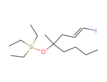 Molecular Structure of 58682-78-3 (Silane, triethyl[[1-(3-iodo-2-propenyl)-1-methylpentyl]oxy]-, (E)-)