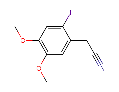 Molecular Structure of 58432-84-1 (3,4-DiMethoxy-6-iodophenylacetonitrile)
