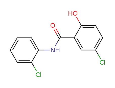 Molecular Structure of 6626-92-2 (5-chloro-N-(2-chlorophenyl)-2-hydroxy-benzamide)