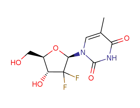 Molecular Structure of 95058-80-3 (2'-Deoxy-2',2'-difluoro ThyMidine)