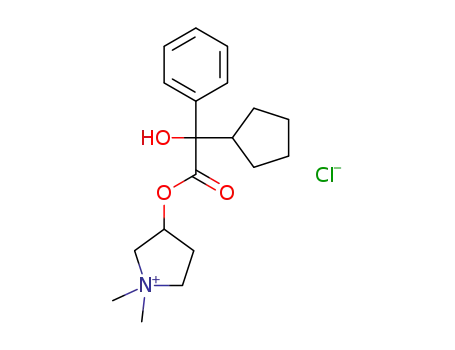 Molecular Structure of 873295-31-9 (Pyrrolidinium, 3-[(cyclopentylhydroxyphenylacetyl)oxy]-1,1-dimethyl-,
chloride)