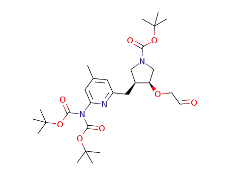 (3S,4S)-tert-butyl 3-((6-(bis(tert-butoxycarbonyl)amino)-4-methylpyridin-2-yl)methyl)-4-(2-oxoethoxy)pyrrolidine-1-carboxylate