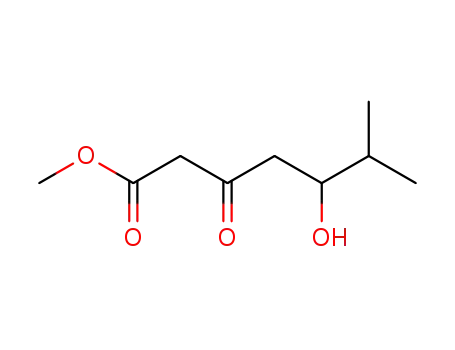Molecular Structure of 55848-84-5 (Heptanoic acid, 5-hydroxy-6-methyl-3-oxo-, methyl ester)