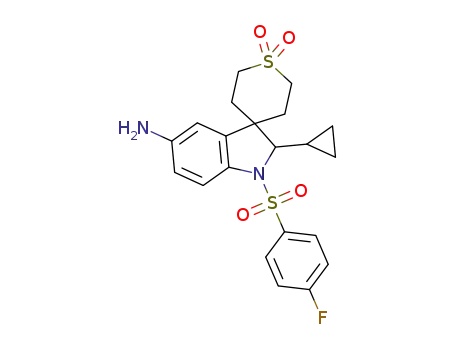 2-cyclopropyl-1-[(4-fluorophenyl)sulfonyl]-1,2,2',3',5',6'-hexahydrospiro[indole-3,4'-thiopyran]-5-amine 1',1'-dioxide