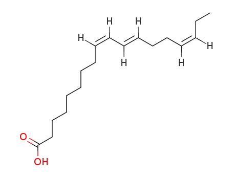 Molecular Structure of 15909-18-9 (9,11,15-Octadecatrienoic acid, (9Z,11E,15Z)-)