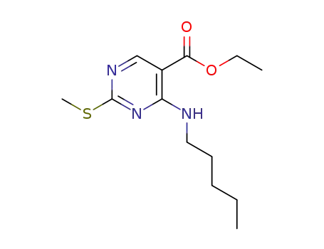 2-methylsulfanyl-4-pentylamino-pyrimidine-5-carboxylic acid ethyl ester