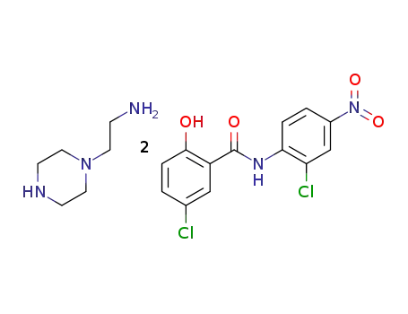 4-(2-ammonioethyl)piperazin-1-ium bis-{4-chloro-2-[(2-chloro-4-nitrophenyl)carbamoyl]phenoxide}
