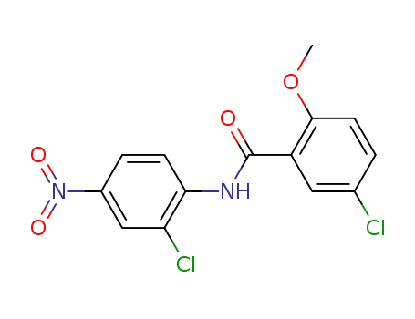 Molecular Structure of 32060-31-4 (Benzamide, 5-chloro-N-(2-chloro-4-nitrophenyl)-2-methoxy-)